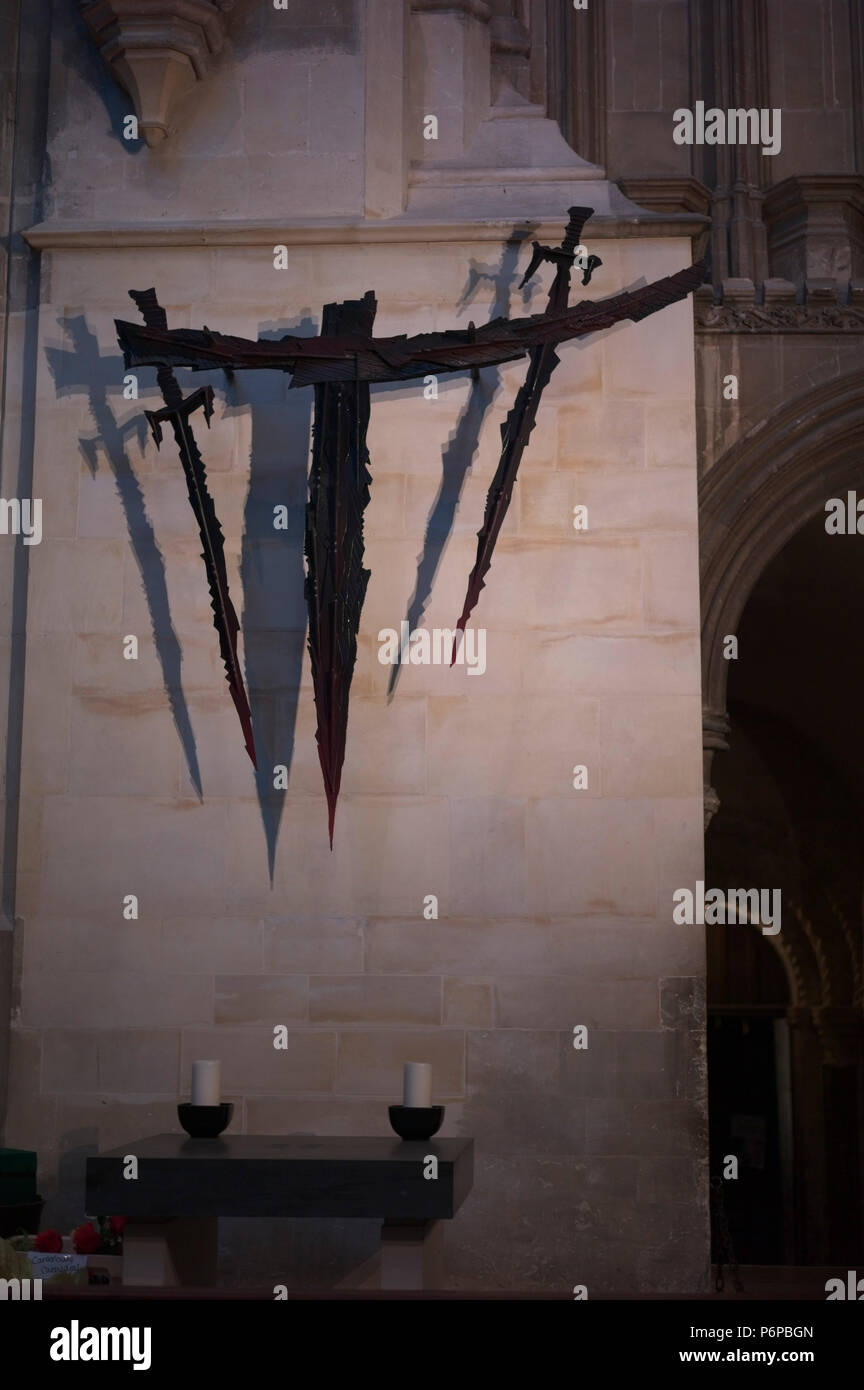 Denkmal für Thomas Beckett, die an diesem Standort wurde in der Kathedrale von Canterbury assasinated Stockfoto
