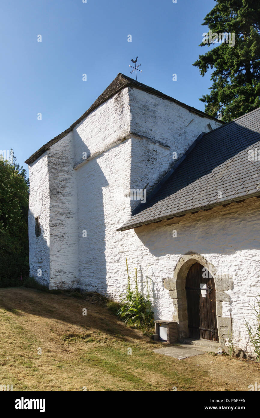 Die 13 c St Mary's Church, Pilleth, in der Nähe von Knighton, Powys, Wales, UK. Pilleth wurde die Website eines berühmten walisischen Sieg in der Schlacht von Bryn Glas 1402 Stockfoto