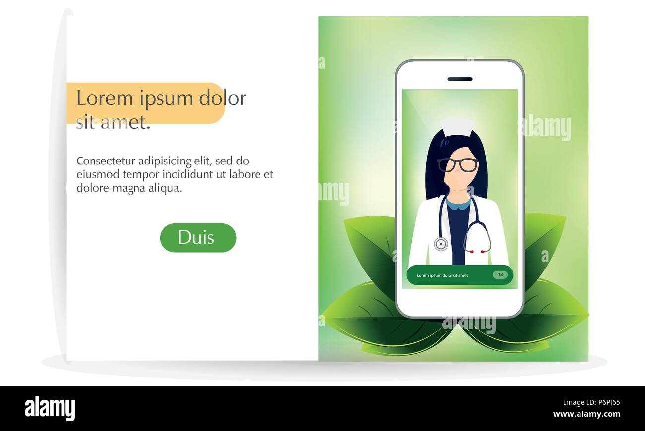 Web Leben der Arzt aus Video, Blogs, sozialen Netzwerken, Online-Shopping und e-Mail. Grafische Benutzeroberfläche und Webseiten Formen und Elemente. Vektor Stock Vektor