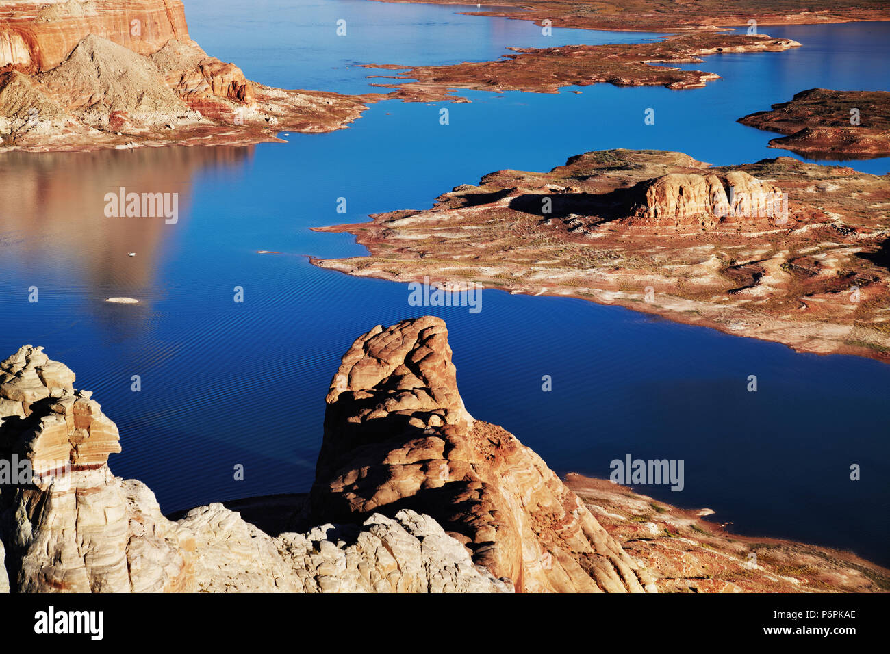 Alstom-Punkt bei Sonnenuntergang, Lake Powell, Utah, USA Stockfoto