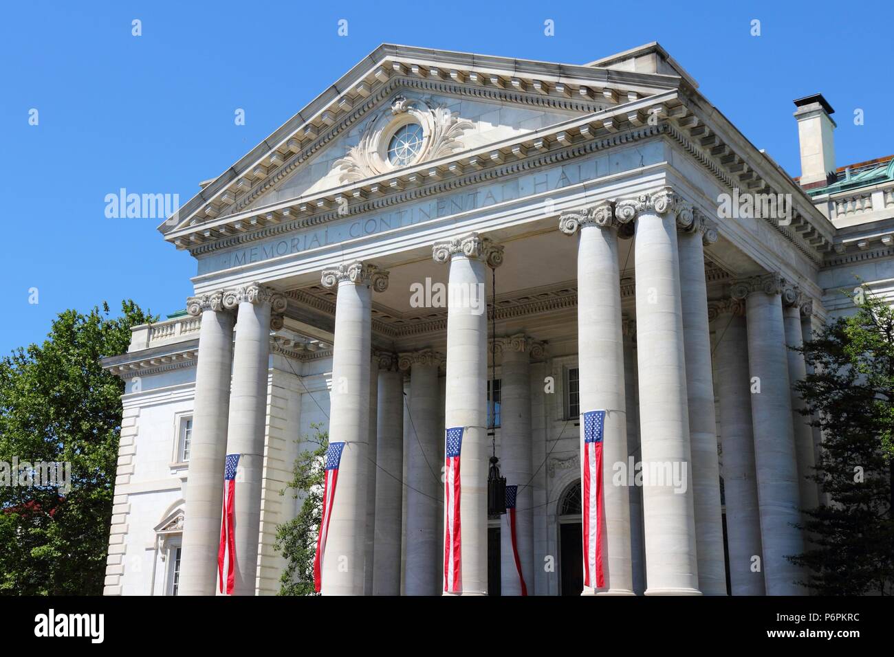 Washington DC, die Hauptstadt der Vereinigten Staaten. Memorial Continental Hall - Colonial Revival Stil. Stockfoto