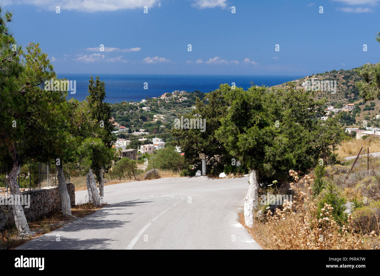 Ansicht des Panormas, Kalymnos, Dodekanes, Griechenland. Stockfoto