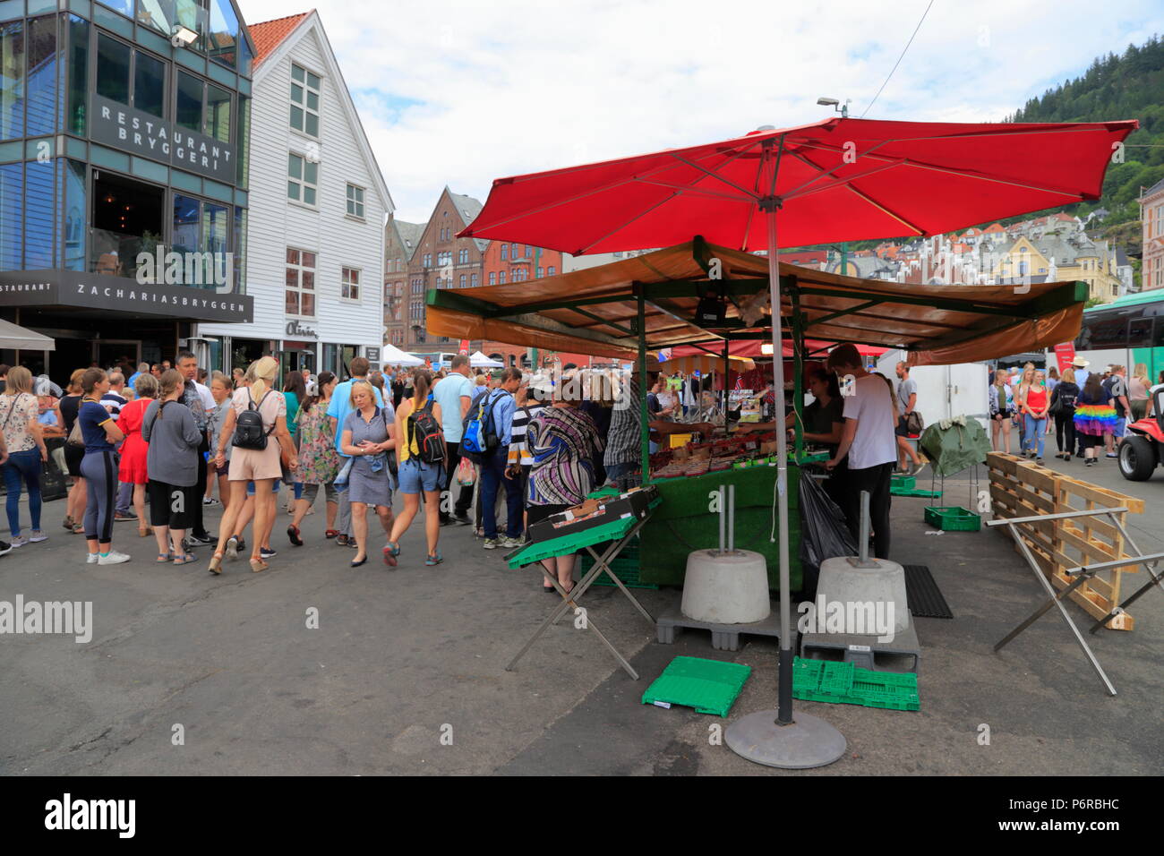 Torgdagen (Markt) in Bergen, Norwegen Stockfoto