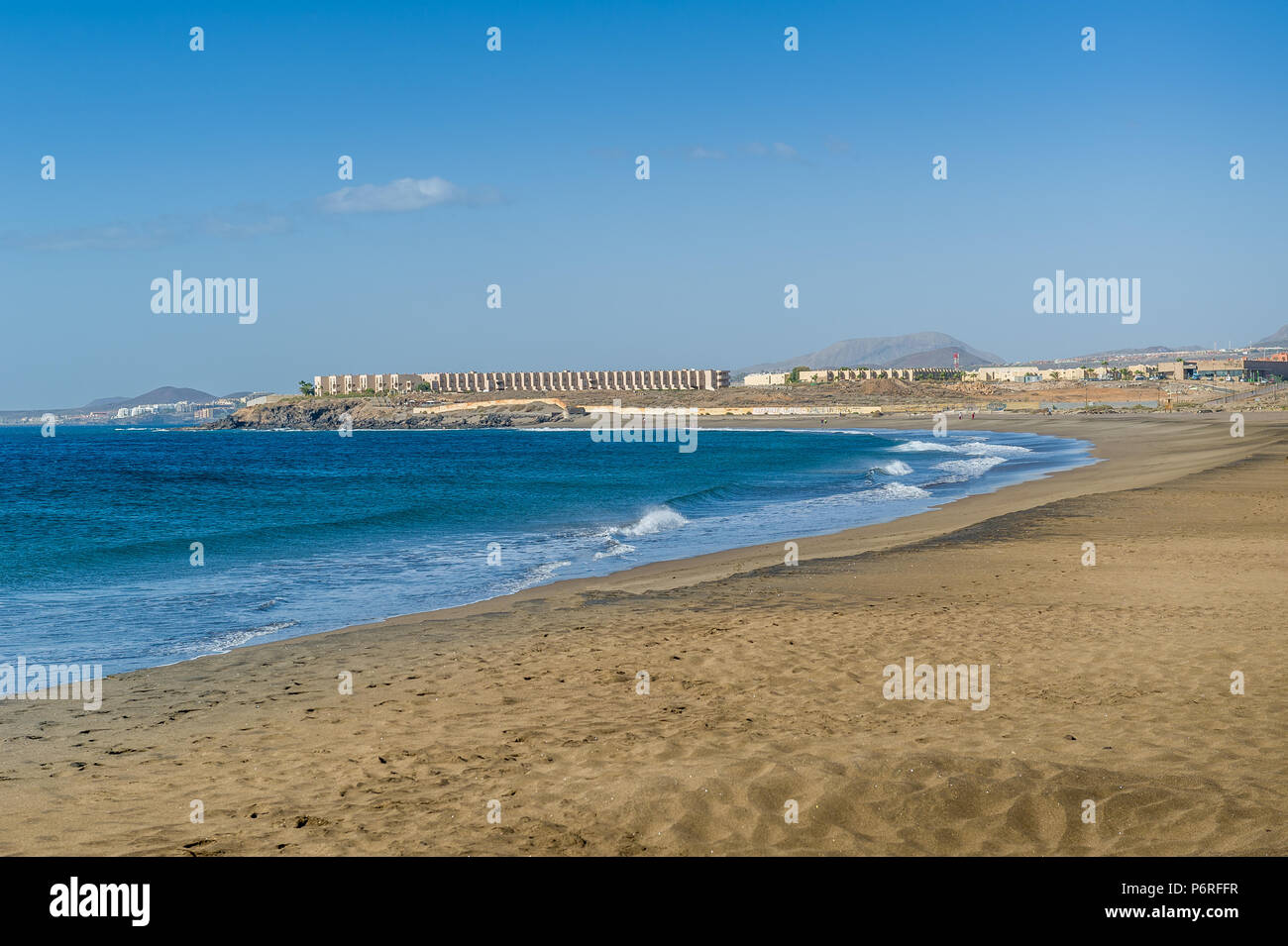 Teneriffa Süden - Playa de Tejita Strand windiger Tag. Kanarische Inseln, Spanien. Stockfoto