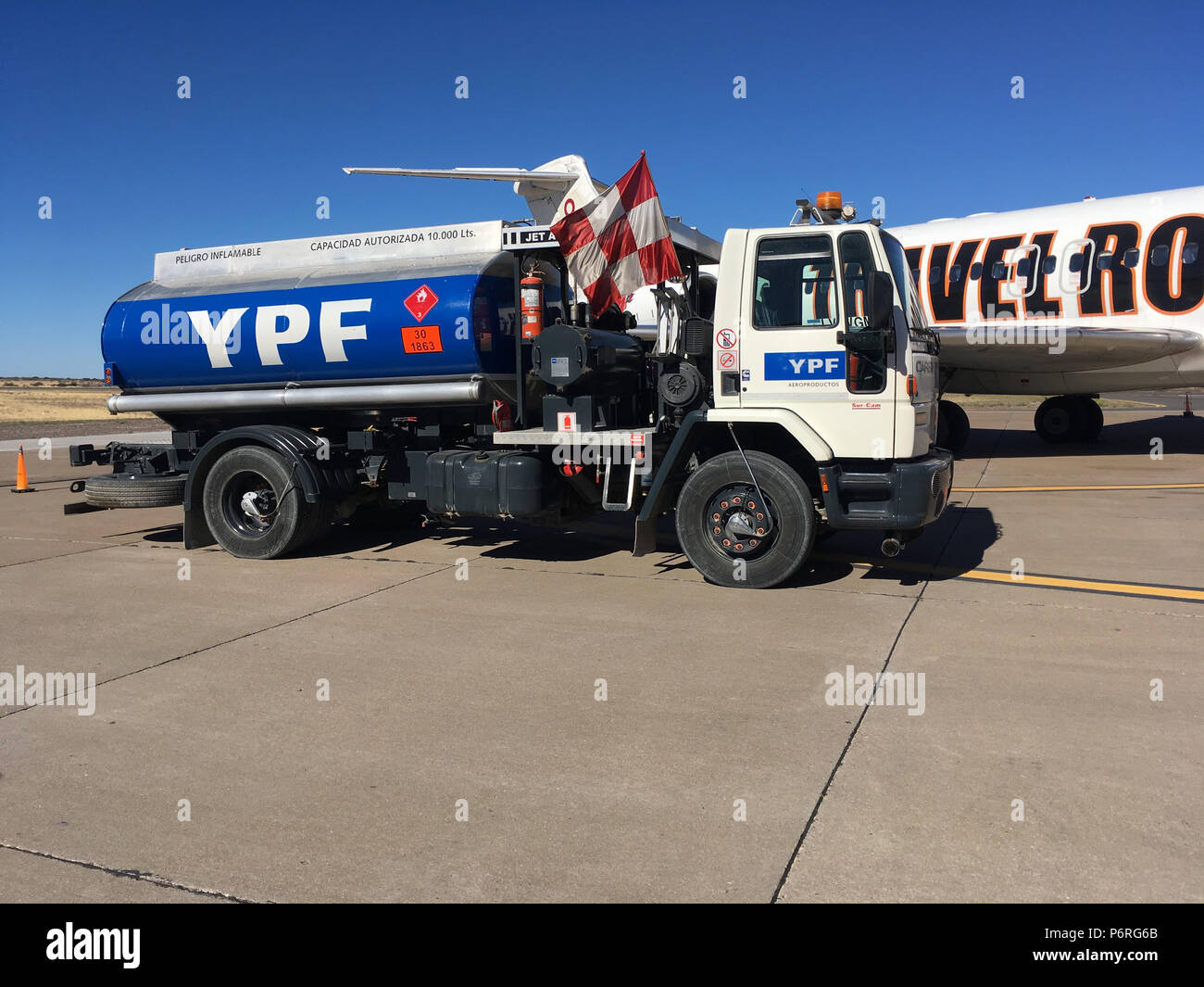 YPF aeronautical Kraftstoff. Aeroproducts. Stockfoto