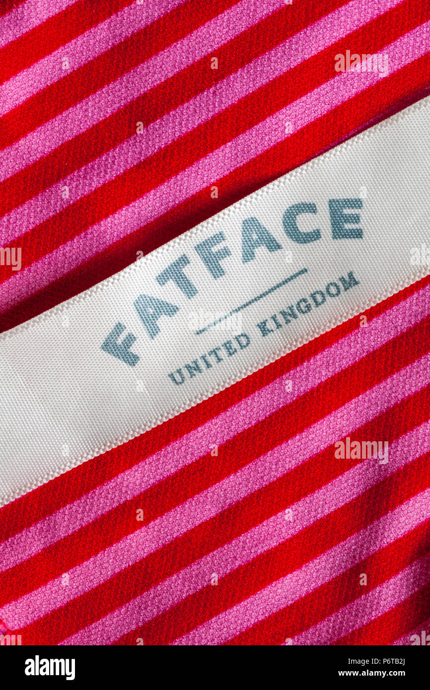 Fatface Vereinigtes Königreich Label in der Kleidung Stockfoto