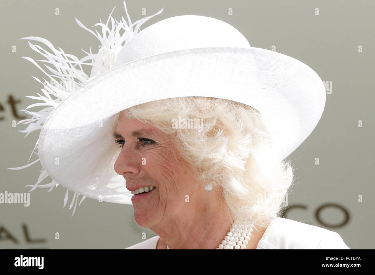 Royal Ascot, Porträt der Herzogin von Cornwall, Camilla Mountbatten-Windsor Stockfoto