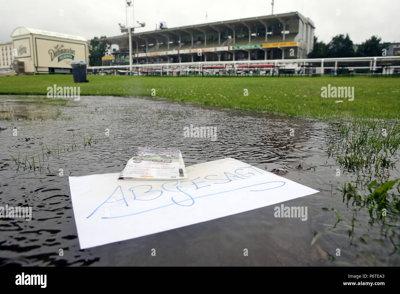 Hamburg, Race Day Stornierung wegen Dauerregen Stockfoto