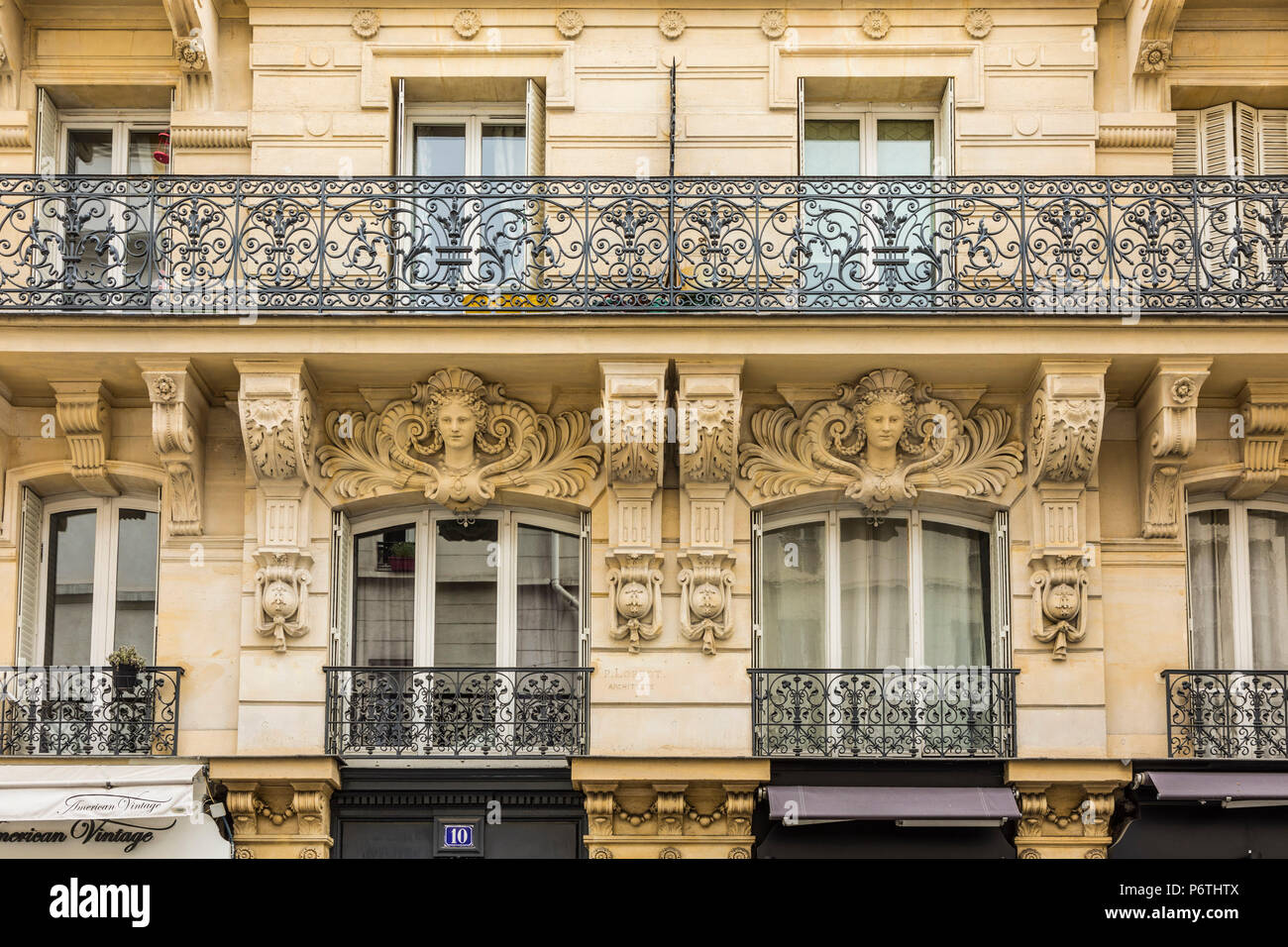 Architektonische Details, Marais, Paris, Frankreich Stockfoto