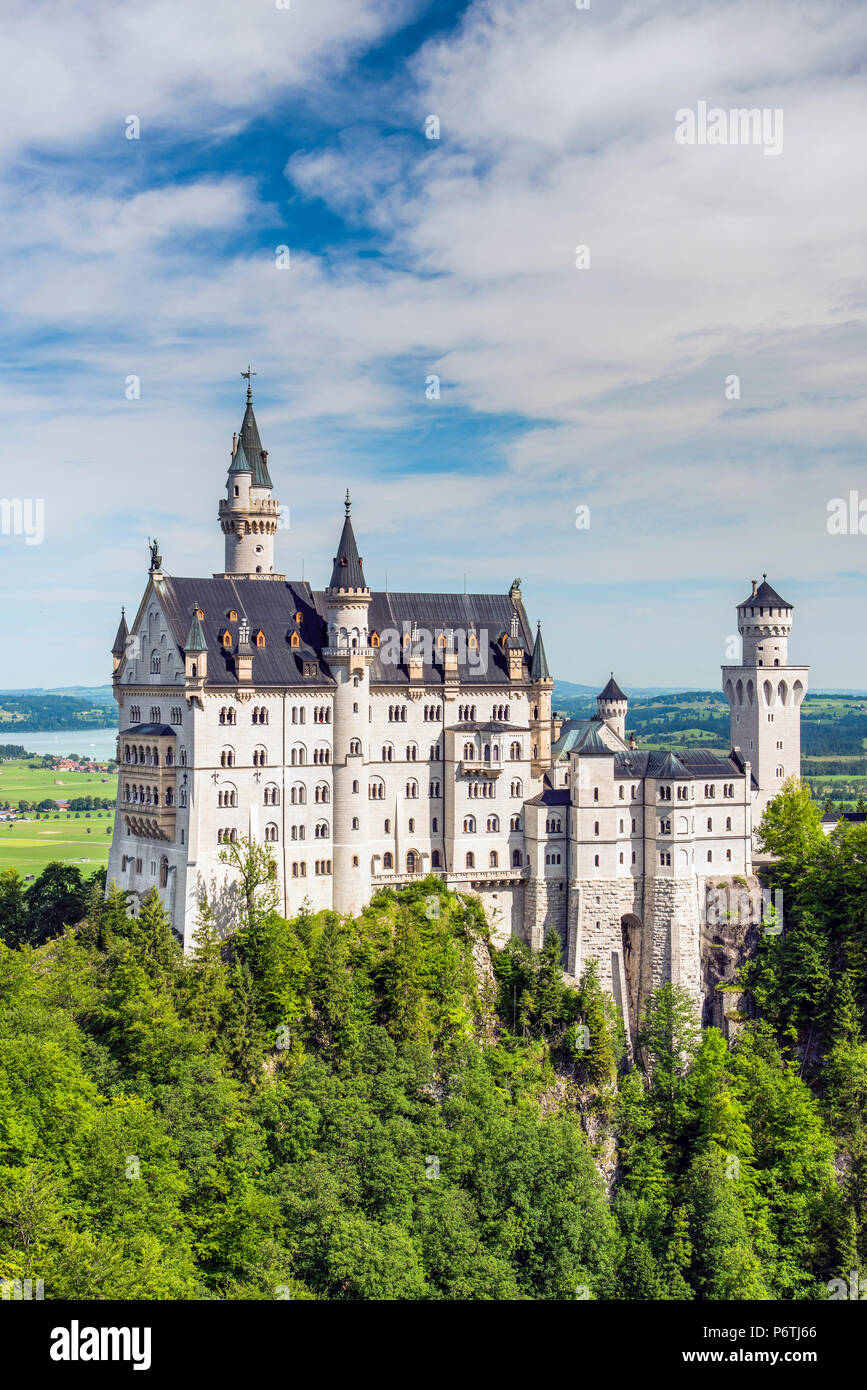 Schloss Neuschwanstein oder Schloss Neuschwanstein, Schwangau, Bayern, Deutschland Stockfoto