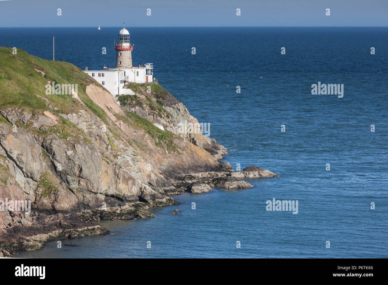 Irland, County Fingal, Howth, Baily Lighthouse, Erhöhte Ansicht Stockfoto