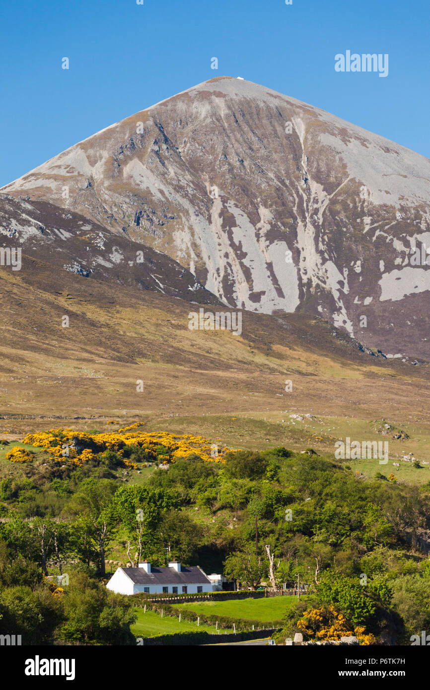 Irland, County Mayo, Murrisk, Blick auf den heiligen Berg Croagh Patrick Stockfoto