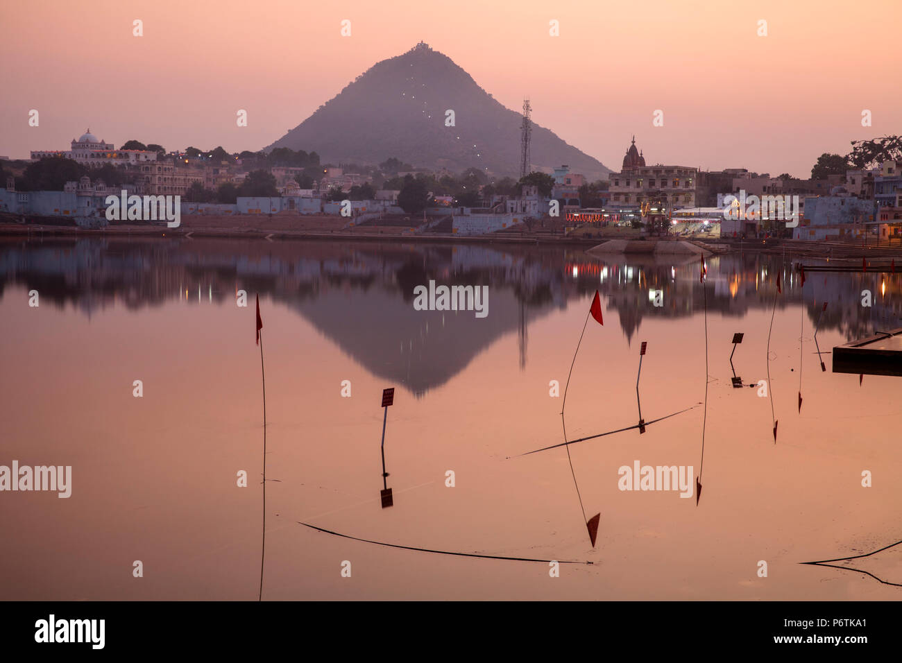 Indien, Rajasthan., Pushkar, Pushkar See Stockfoto