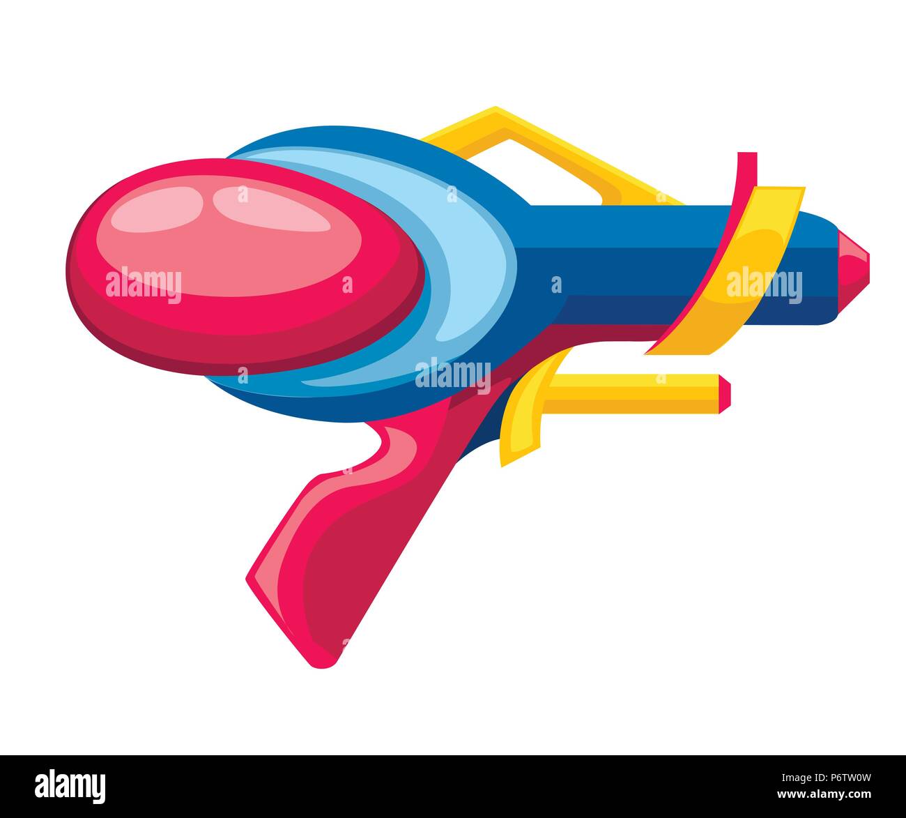 Cartoon gun. Flache Vektor bunte Spielzeug. Space Laser Gewehr Design. Vector Illustration auf weißem Hintergrund. Stock Vektor