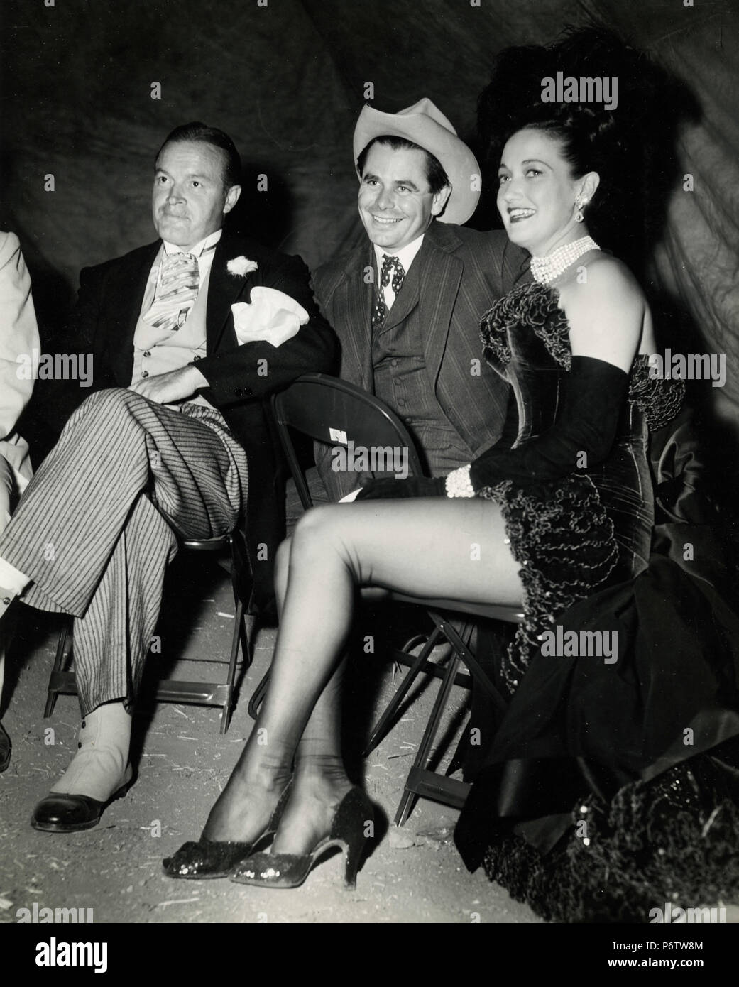 Schauspieler Bob Hope, Glenn Ford, und Dorothy Lamour, 1940er Jahre Stockfoto