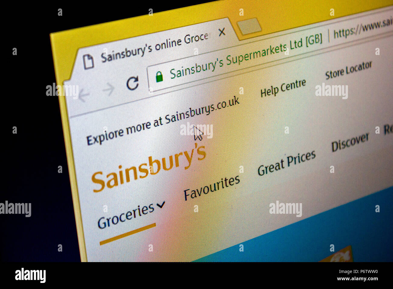 Website - Sainsbury Stockfoto