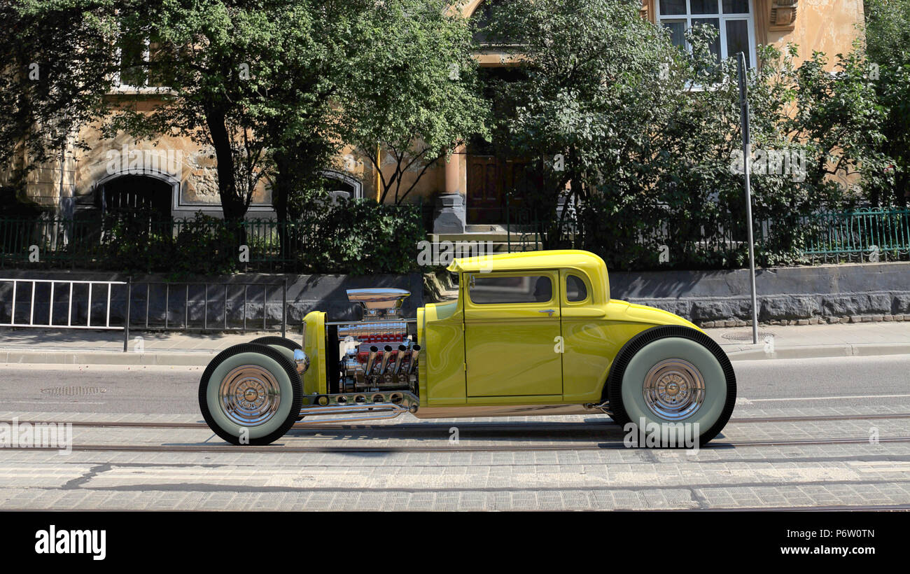 Hotrod. 3D-Rendering Stockfoto