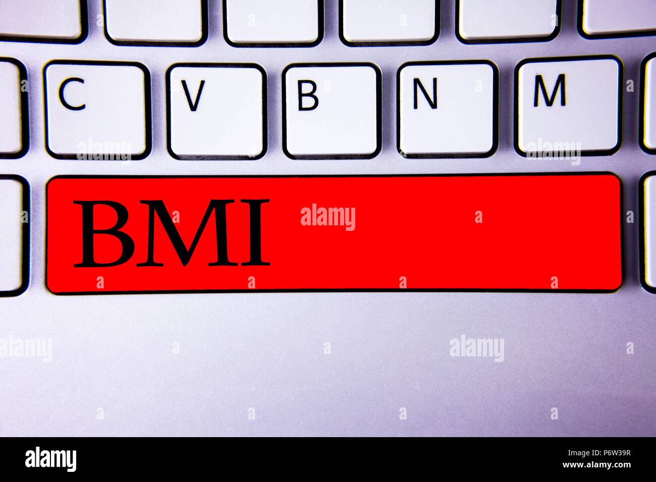 Handschrift text Bmi schreiben. Konzept bedeutet Body-Mass-Index bestimmt, gesundes  Gewicht Reichweite in Bezug auf die Höhe der Tastatur rote Taste Absicht  erstellen Stockfotografie - Alamy