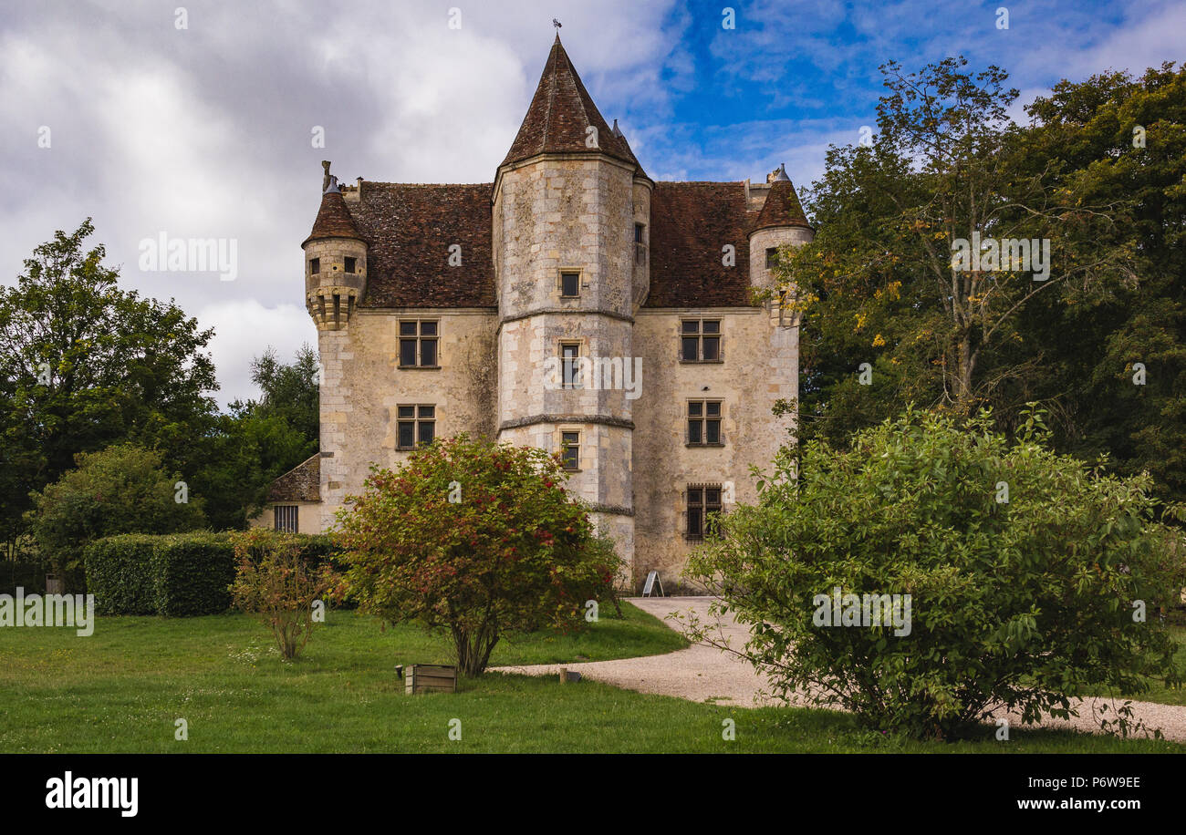 Französischen Schloss im ländlichen Frankreich im Sommer Stockfoto
