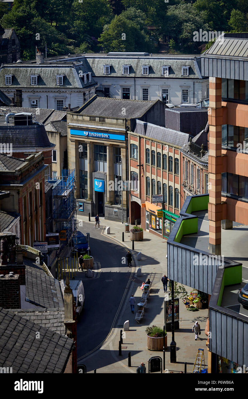Rochdale Stadtzentrum, Yorkshire Straße, der Haupteinkaufsstraße Greater Manchester Stockfoto