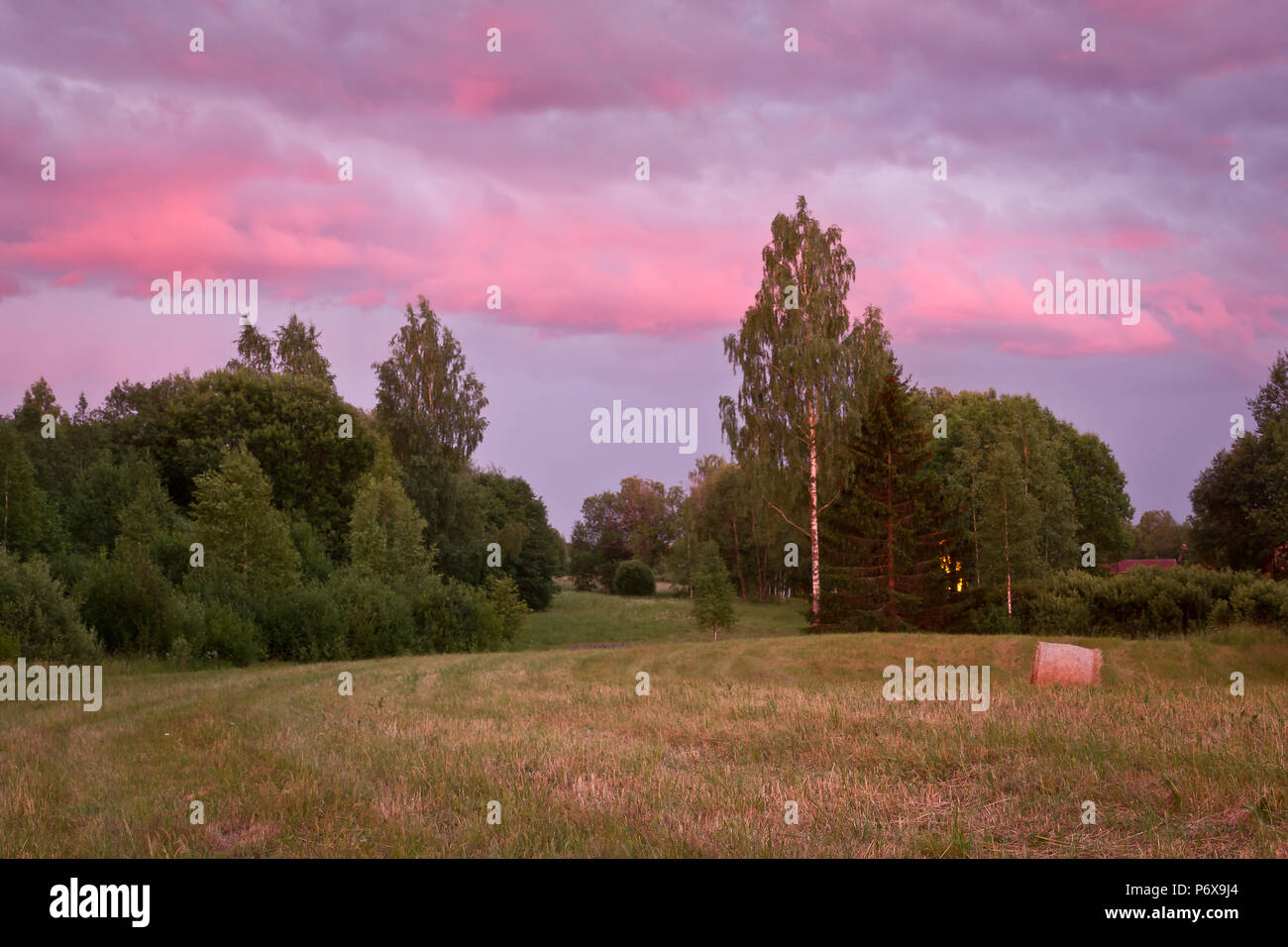 Mittsommernacht in Lettland Stockfoto