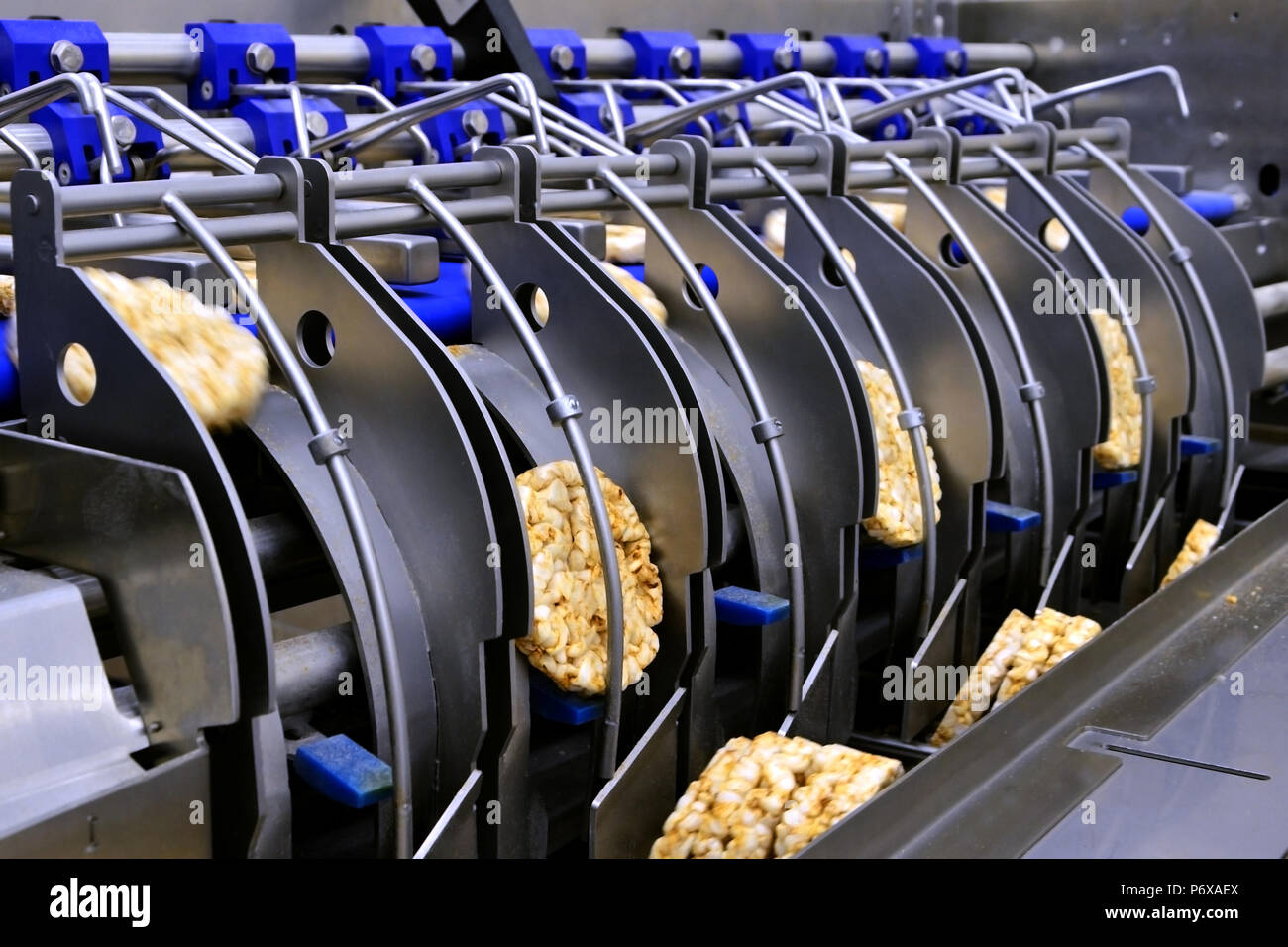 Förderband automatische Klebeband für die Herstellung von nützlichen ganzen  Körnern extruder Knäckebrot Stockfotografie - Alamy