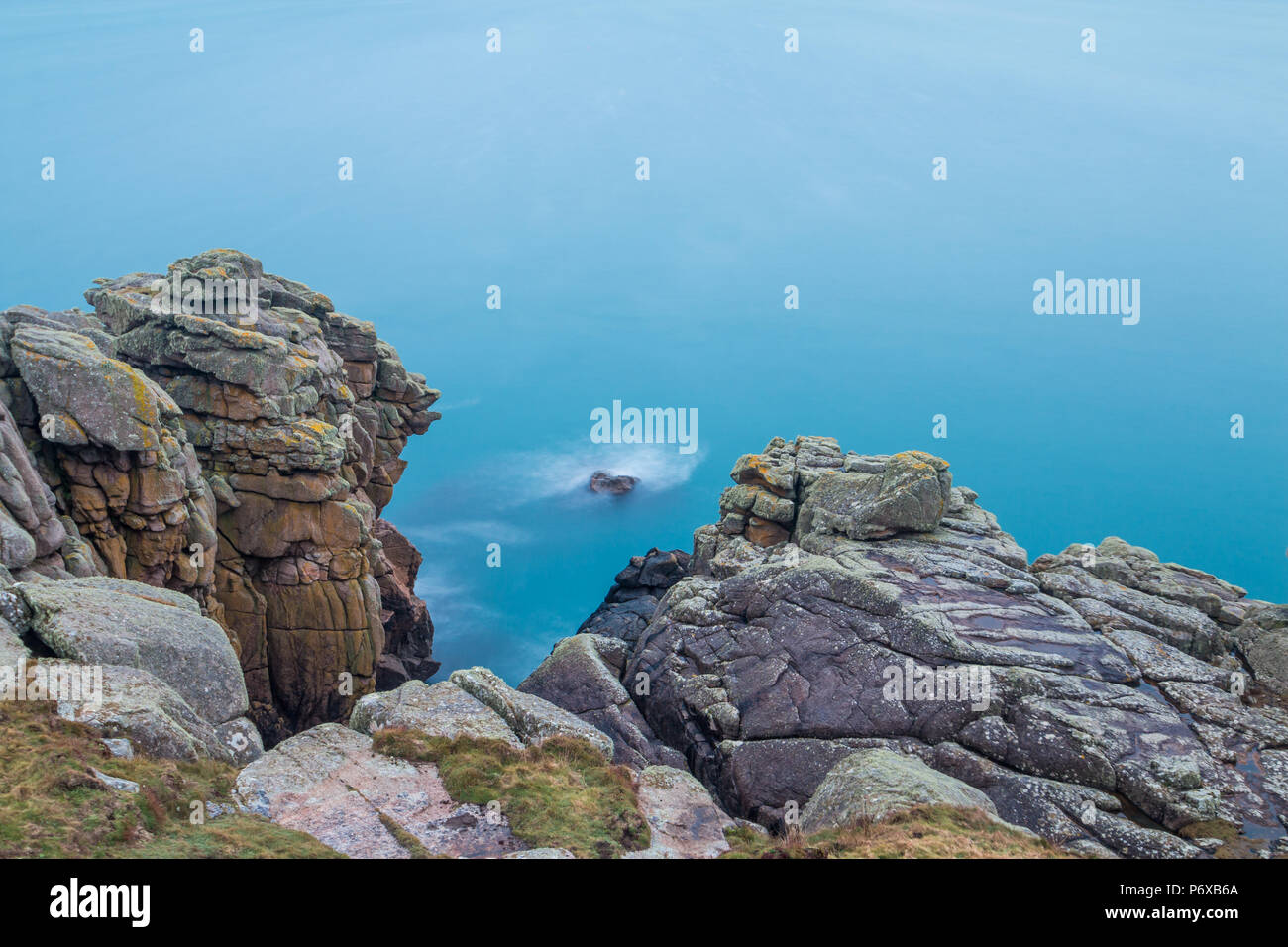 Eine Langzeitbelichtung Bild bei tiefen Punkt, Str. Marys, Isles of Scilly, Dezember 2016 Stockfoto