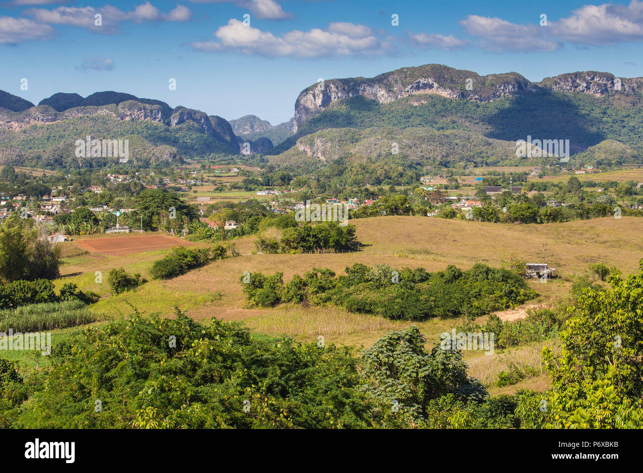 Kuba, Pinar del RÃ-o Provinz, Vinales, Blick auf das Tal von Vinales Stockfoto