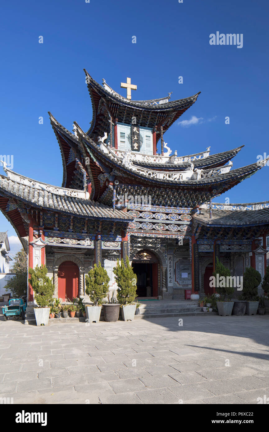 Katholische Kirche, Dali, Yunnan, China Stockfoto