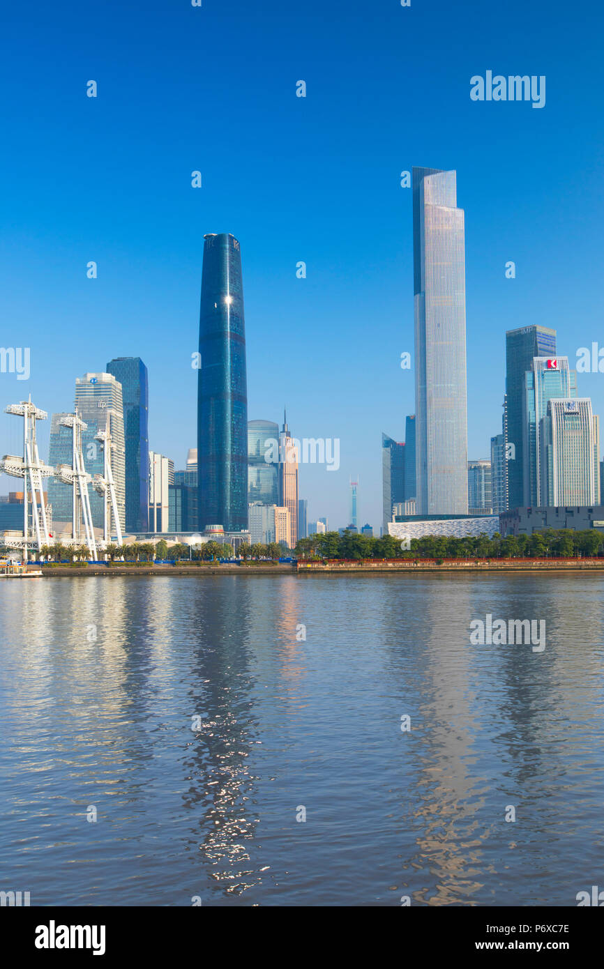 Skyline von Tianhe, Guangzhou, Guangdong, China Stockfoto