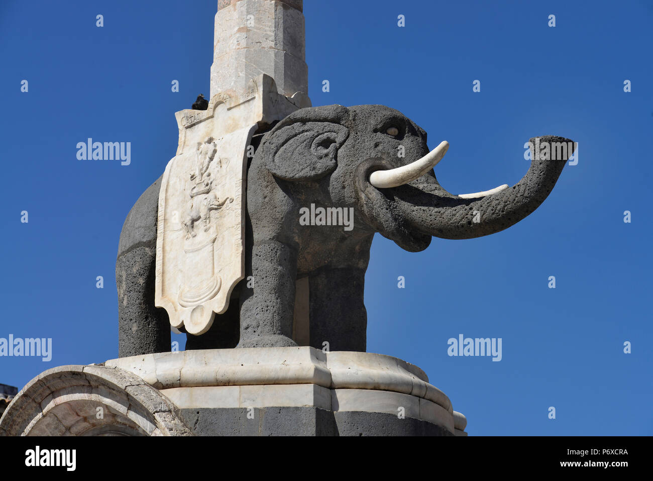 Elefantenbrunnen, Piazza Duomo, Catania, Sizilien, Italien Stockfoto