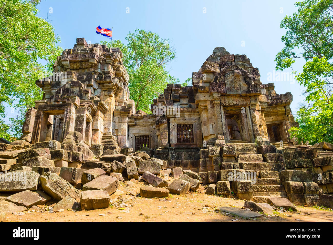 Wat Ek Phnom Tempelruinen, Provinz Battambang, Kambodscha Stockfoto