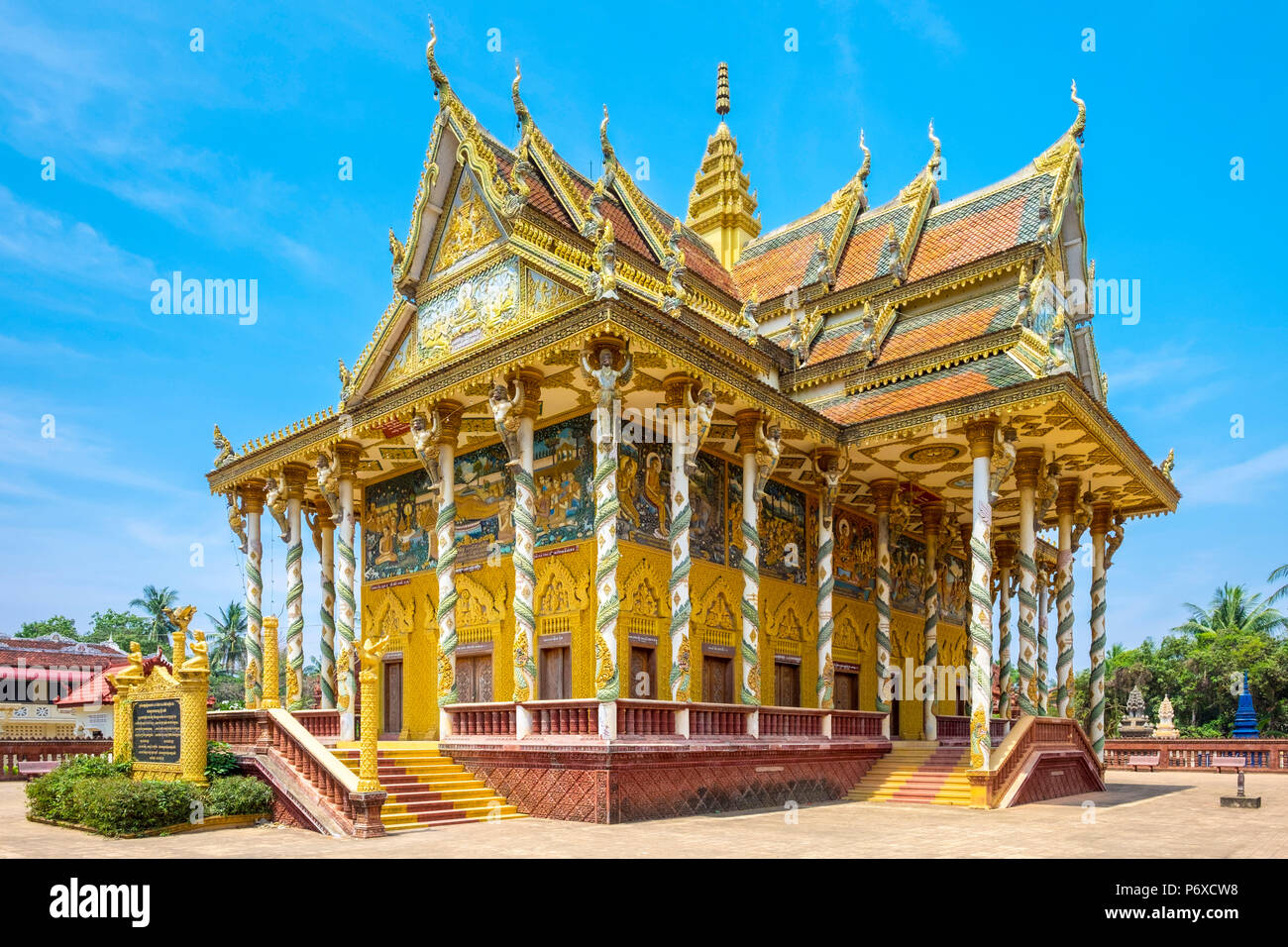 Kan Doeng Pagode (Wat Kan Doeng), in Battambang, Kambodscha Stockfoto