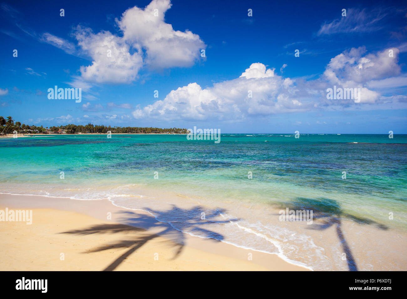 Dominikanische Republik, Samana Halbinsel, Strand von Las Terrenas Stockfoto