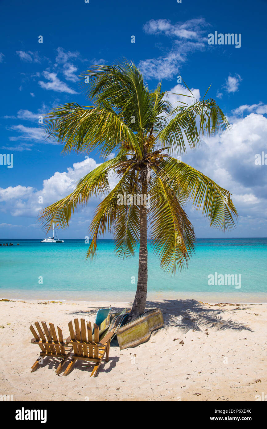 Dominikanische Republik, Punta Cana, Parque Nacional del Este, Saona, Catuano Strand Stockfoto