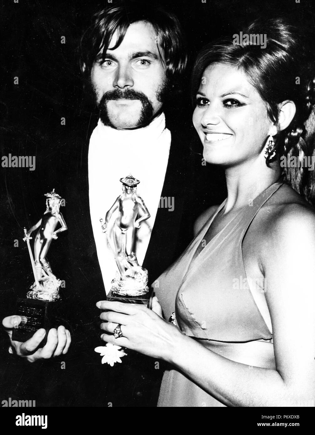 Claudia Cardinale Franco Nero David Di Donatello Taormina 1968 Stockfotografie Alamy