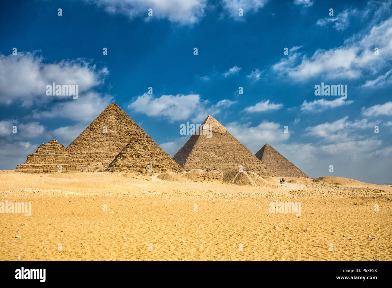 Pyramiden von Gizeh, Giza, Kairo, Ägypten Stockfoto