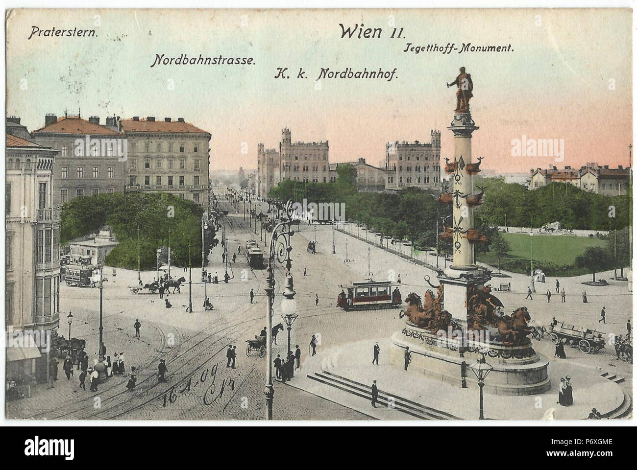 19090116 Wien Praterstern nordbahnstrasse. Stockfoto