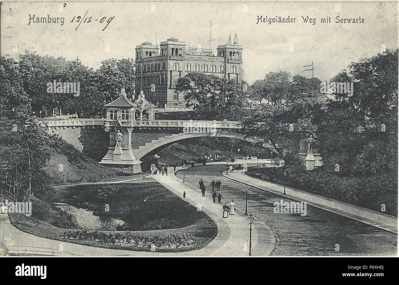 19091212 Hamburg helgolander weg mit seewarte. Stockfoto