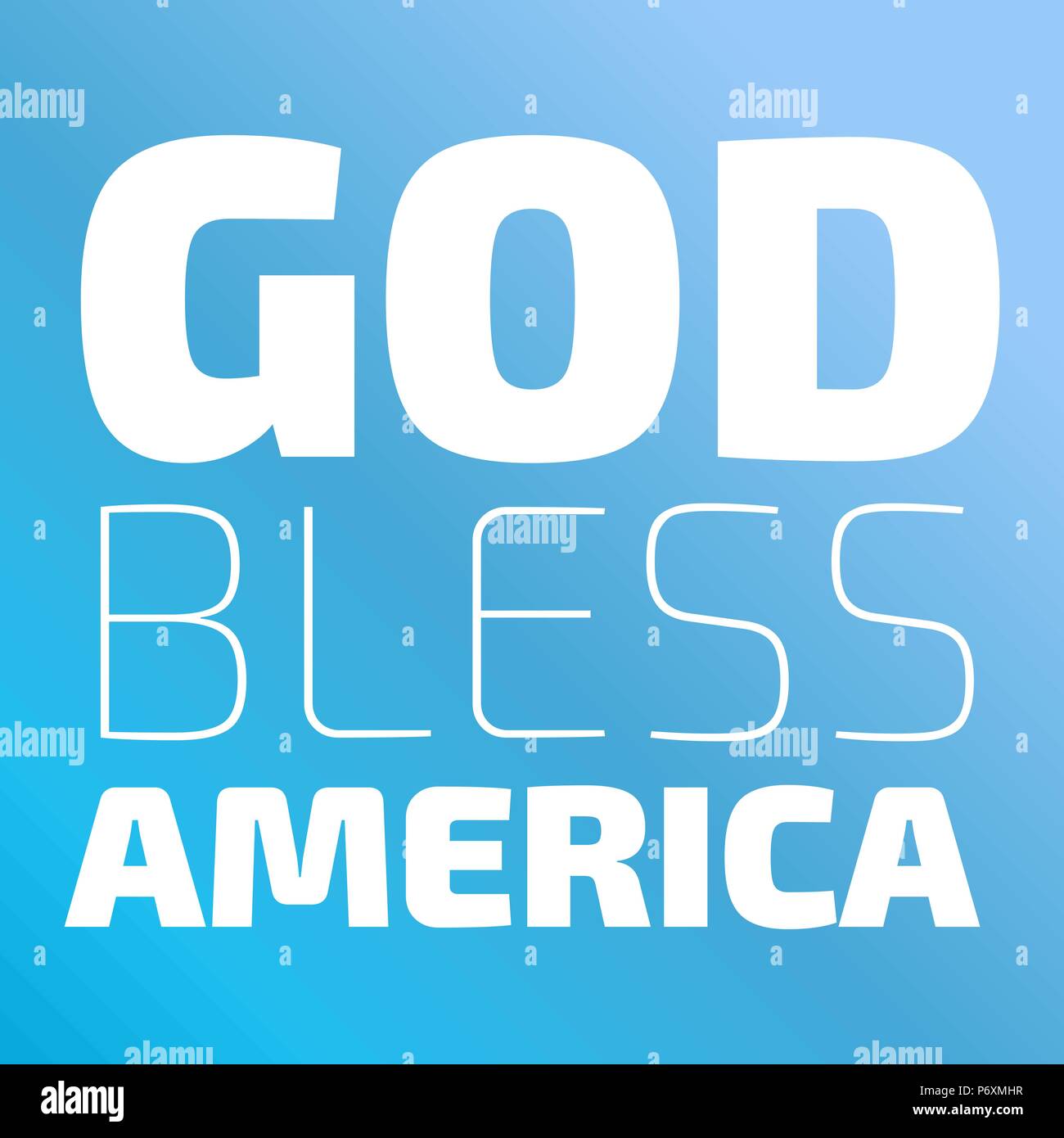 Gott segne Amerika Fahne auf einem blauen Hintergrund Stock Vektor