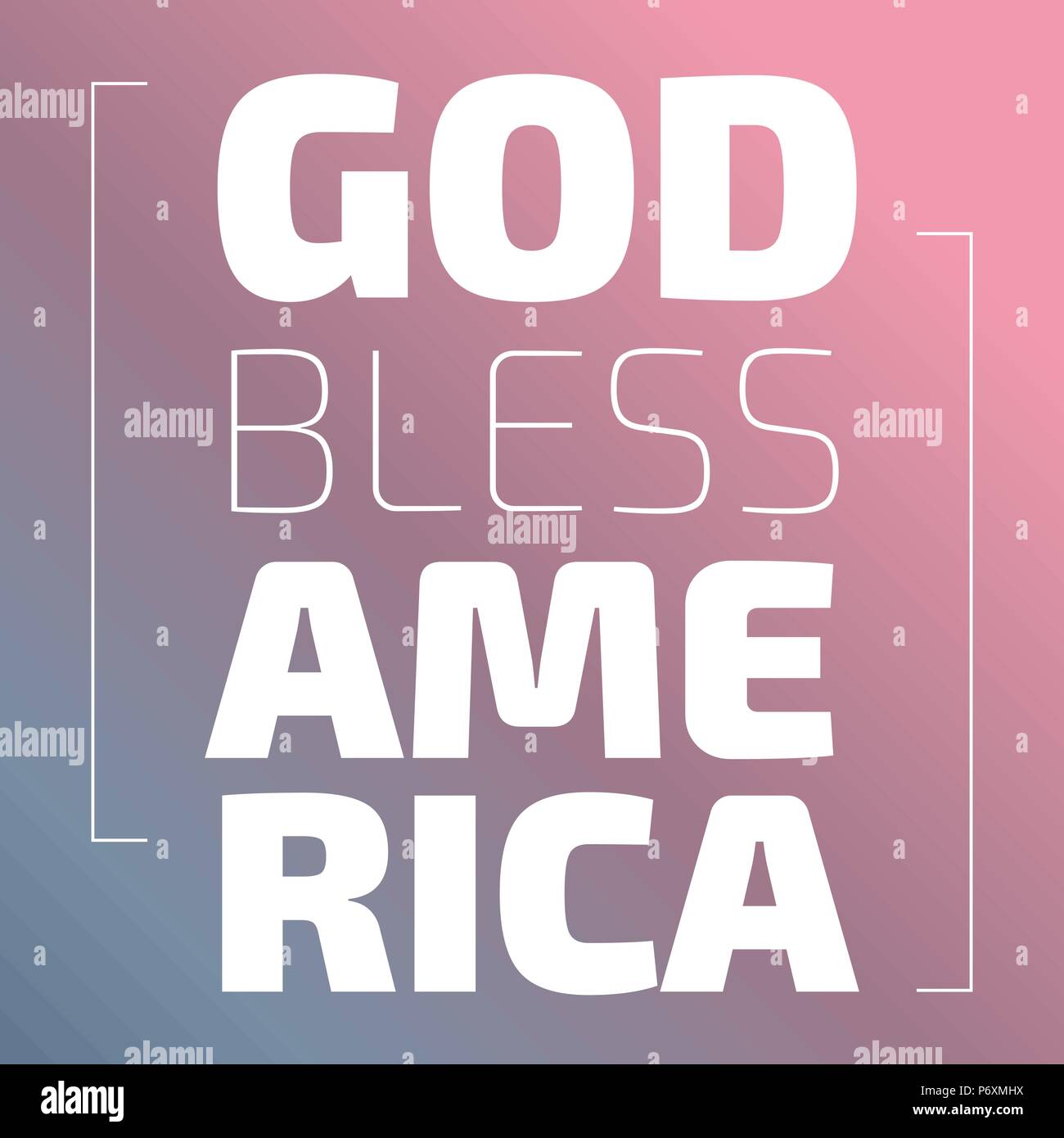 Gott segne Amerika Banner auf einem rosa Hintergrund Stock Vektor