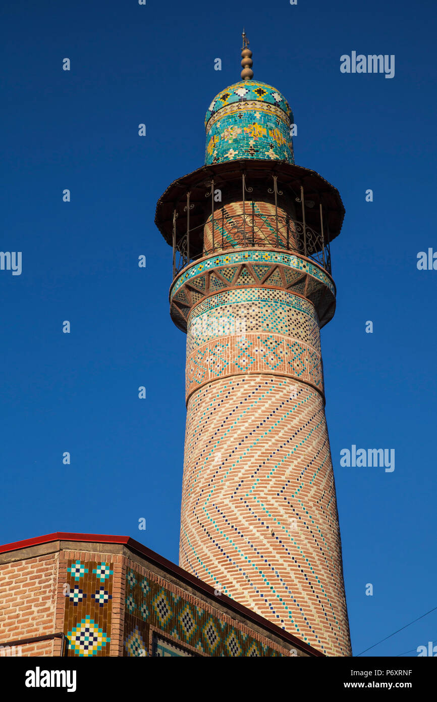 Armenien, Yerevan, Minarett der Blauen Moschee Stockfoto