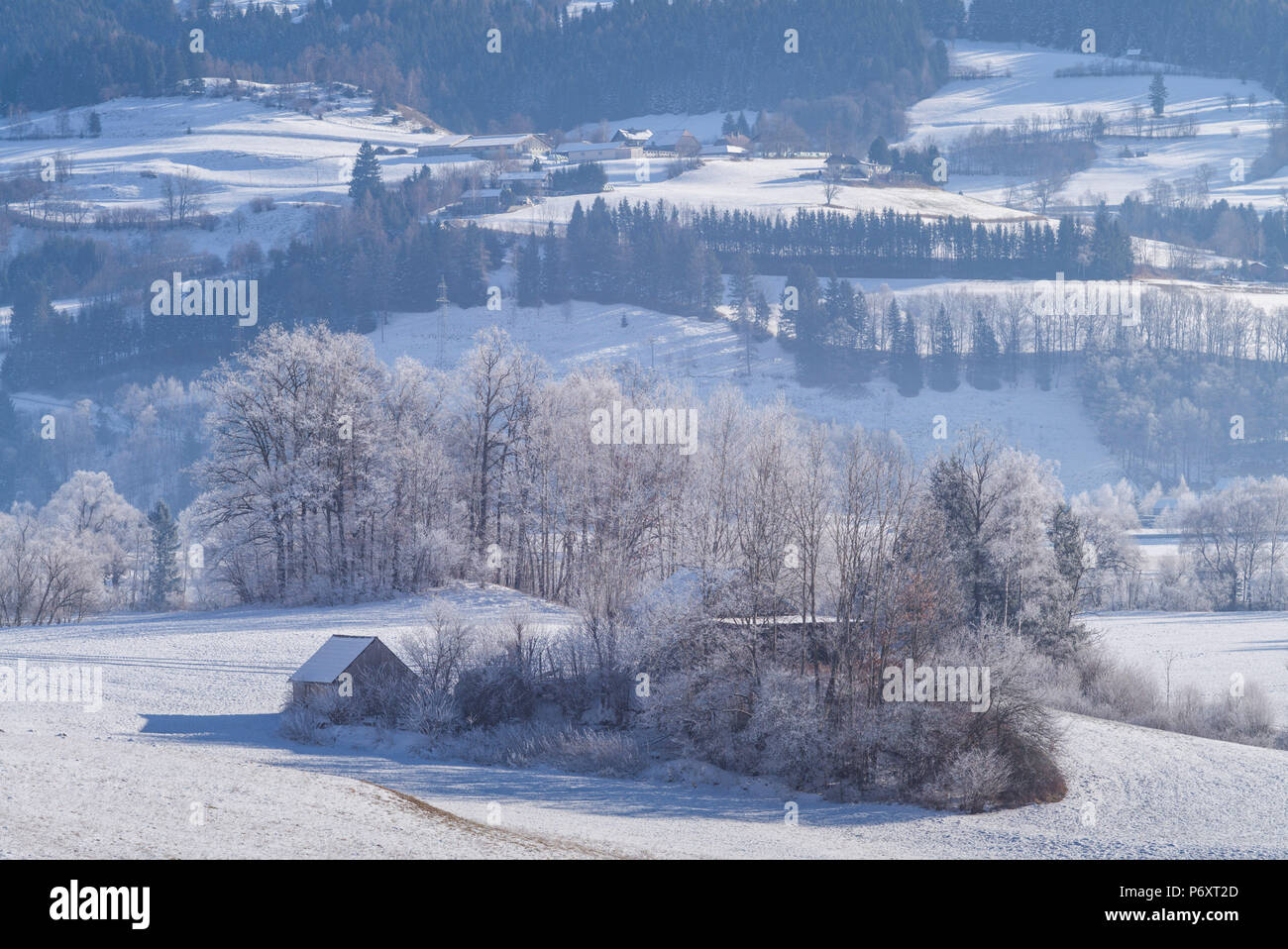 Österreich, Steiermark, Oblarn, Winterlandschaft Stockfoto