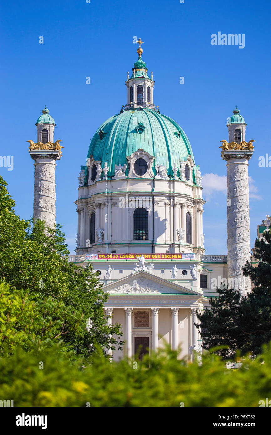 Österreich, Wien, Karlsplatz, Karlskirche - die Karlskirche Stockfoto