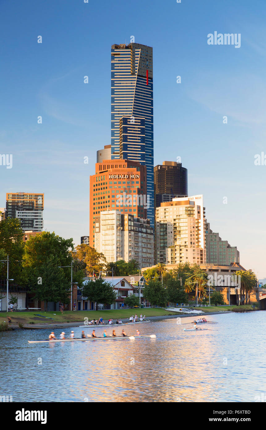 Eureka Tower und Yarra River, Melbourne, Victoria, Australien Stockfoto