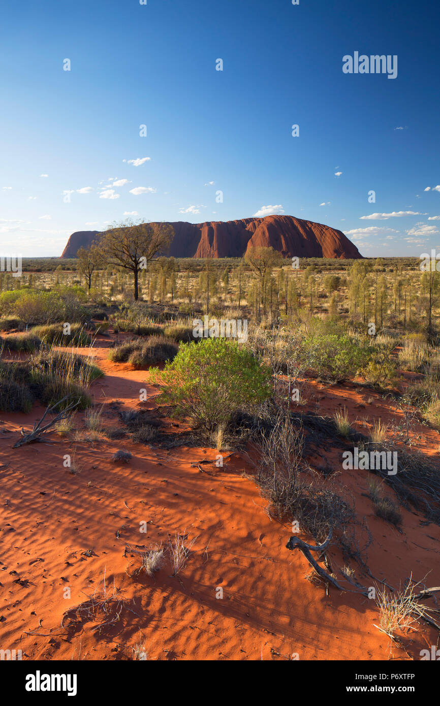 Uluru (UNESCO-Weltkulturerbe), Uluru-Kata Tjuta National Park, Northern Territory, Australien Stockfoto