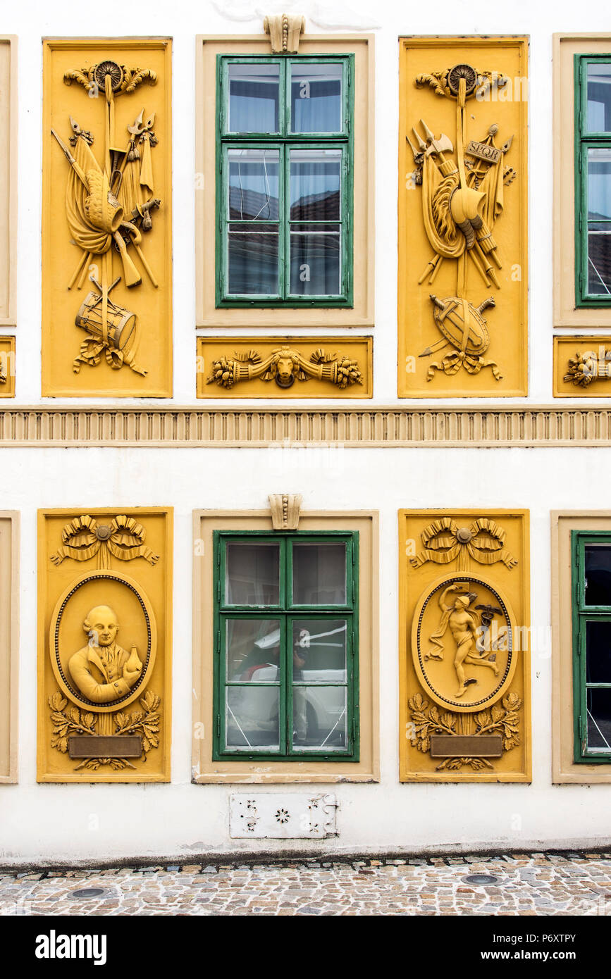 Malerische Ansicht einer Fassade in Melk, Lower Austria, Austria Stockfoto