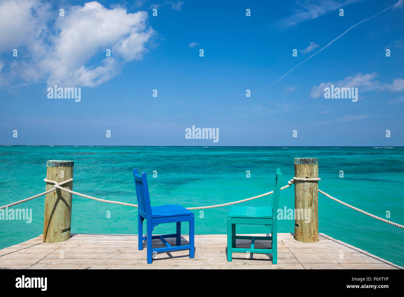 Karibik, Bahamas, Providence Island, Pier Stockfoto