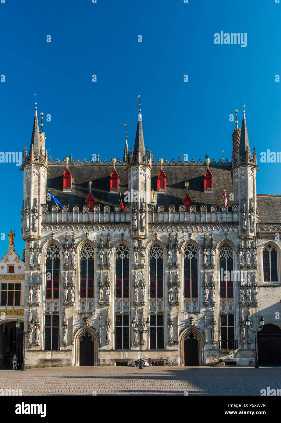 Stadhuis oder Rathaus, Brügge, Westflandern, Belgien Stockfoto