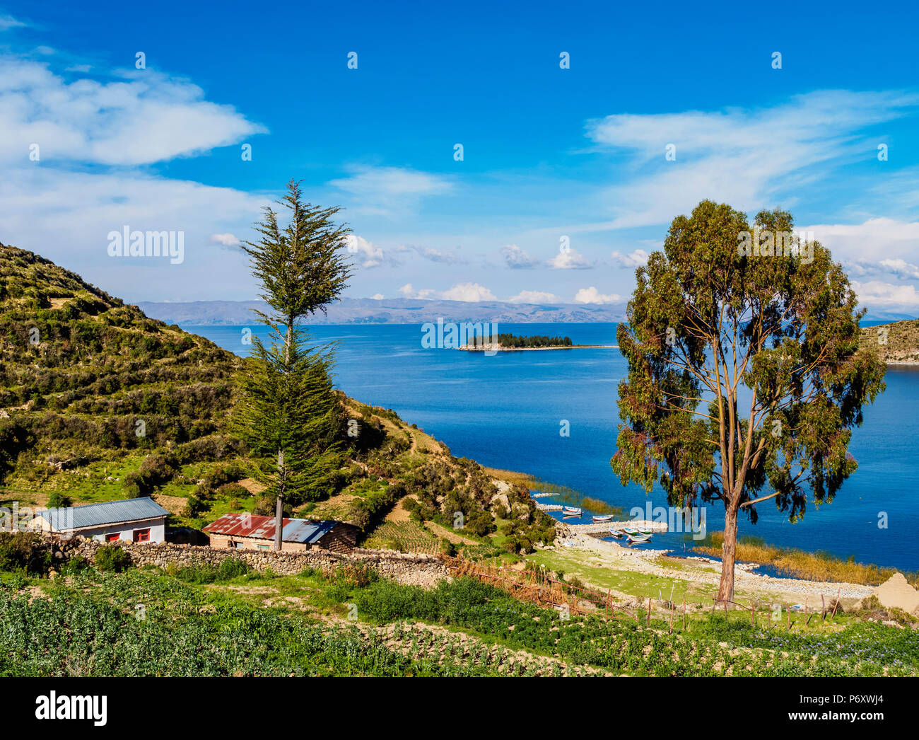 Insel der Sonne, Titicacasee, La Paz Department, Bolivien Stockfoto